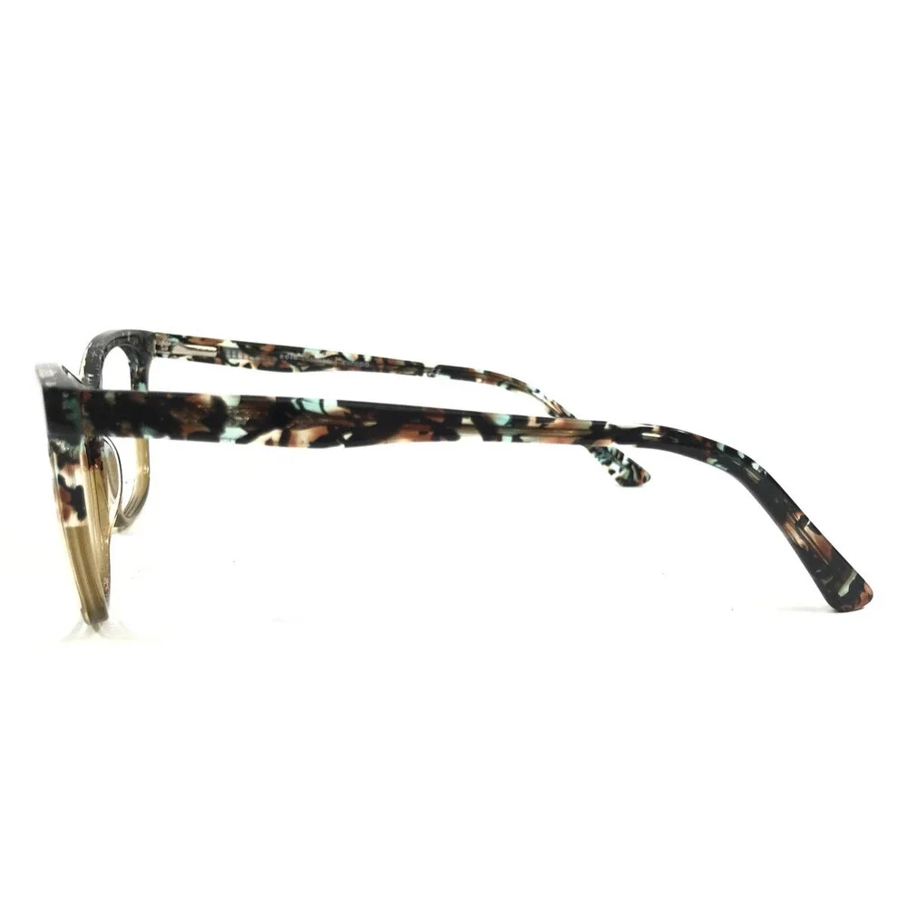 Adin Thomas Eyeglasses Frames AT-580 C3 Blue Brown Marble Cat Eye 52-17-140
